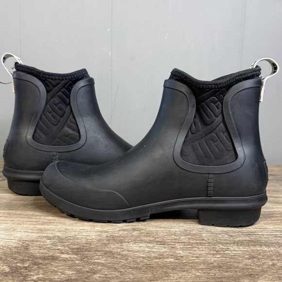 UGG Chevonne Chelsea Womens Black Rubber Outdoor Waterproof Boots Sz 5 - Picture 7 of 10